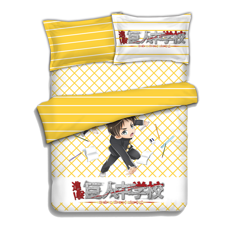 Attack on Titan Japanese Anime Bed Blanket Duvet Cover with Pillow Covers
